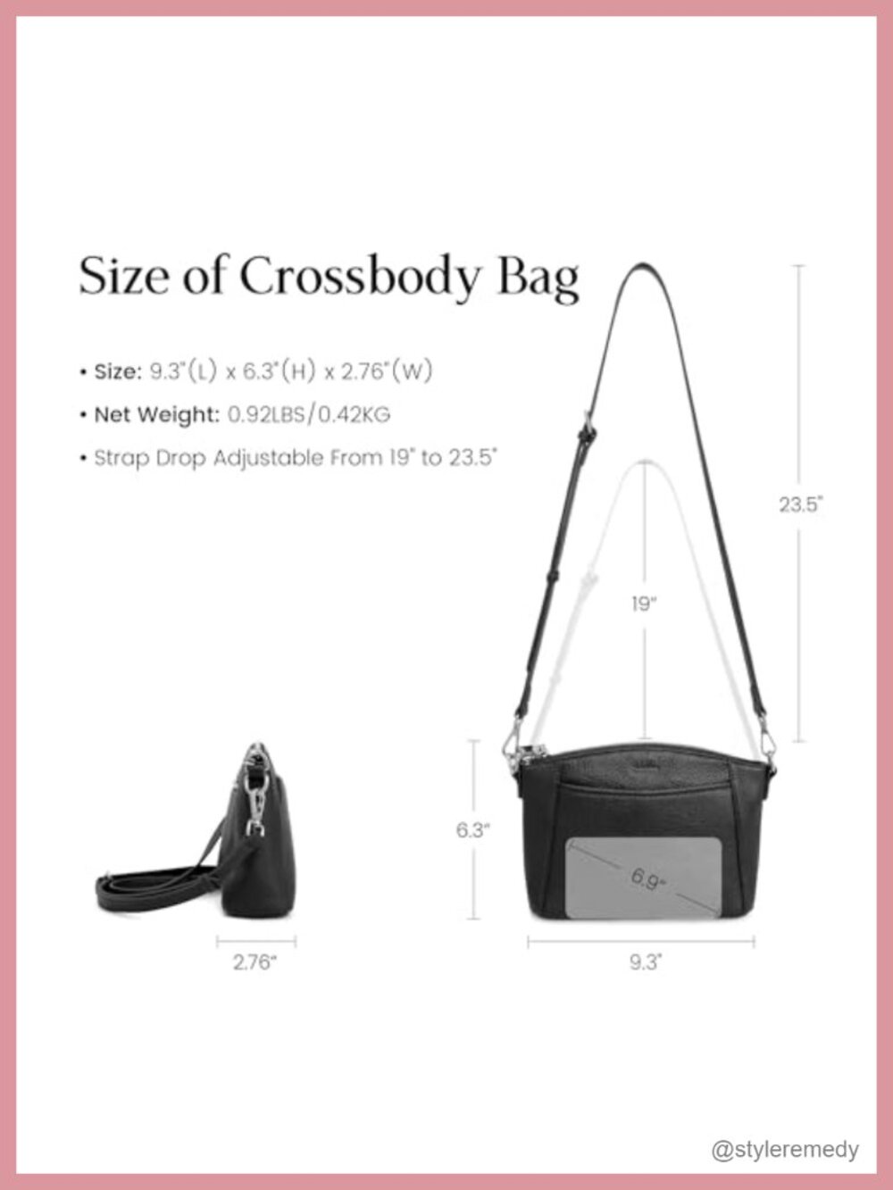 Genuine Leather Anti-Theft Small Crossbody Bag with RFID Blocking - Picture 4 of 6